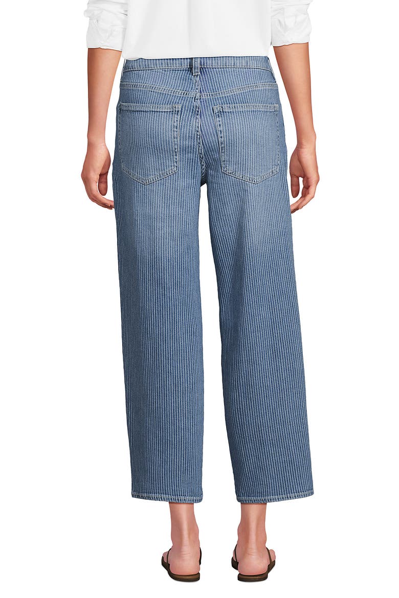 Soft Denim Mid Rise Relaxed Straight Crop Jeans, Alternate, color, Beau Blue Stripe