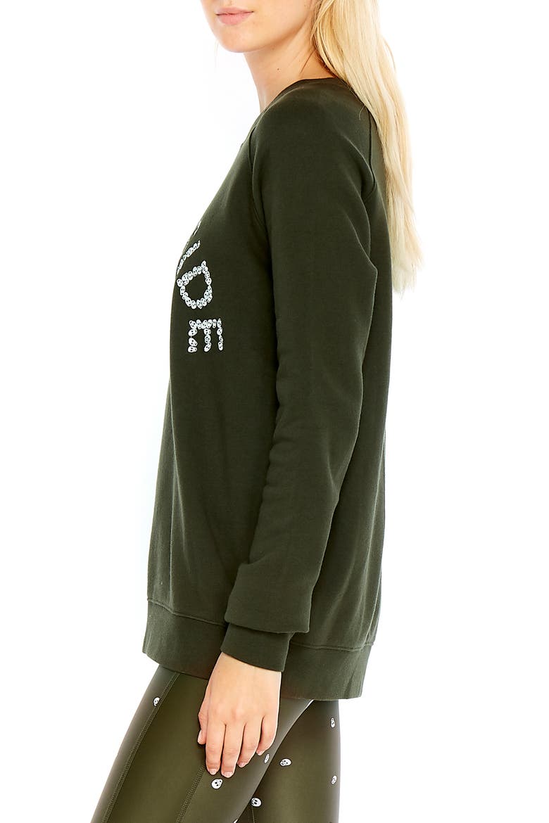 Skulls Sid Crewneck Sweatshirt, Alternate, color, KHAKI/ WHITE