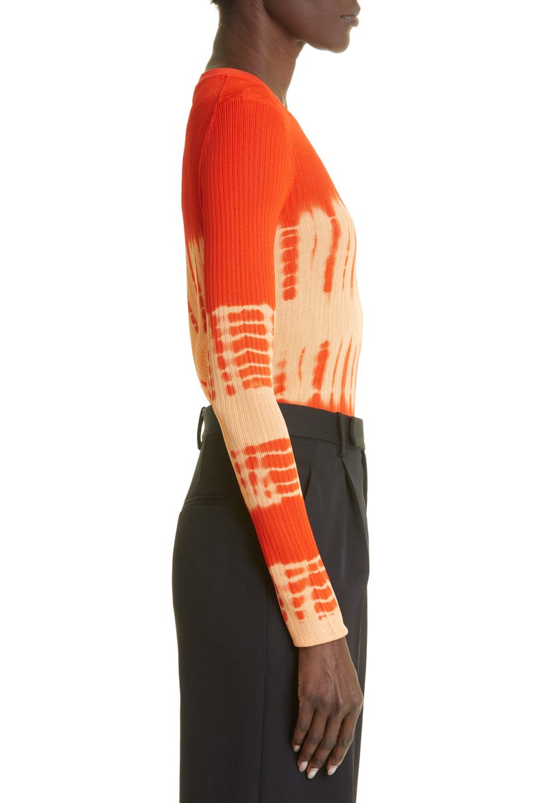 Tie Dye Crewneck Rib Sweater, Alternate, color, ORANGE MULTI