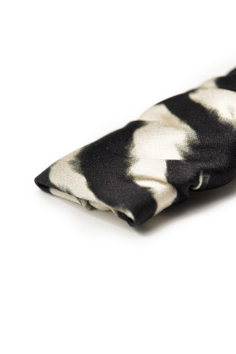 Zyra Silk Hair Barrette Clip, Alternate, color, Black & White