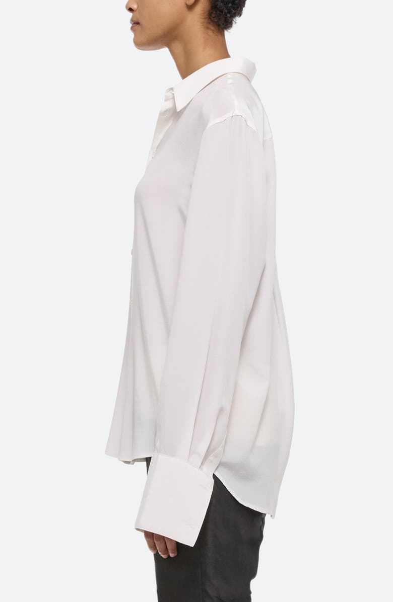 Helmut Lang Relaxed Silk Button-Up Shirt, Alternate, color, White/Fuschia