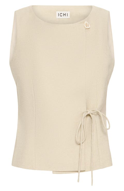 Ihgivana Sleeveless Wrap Top