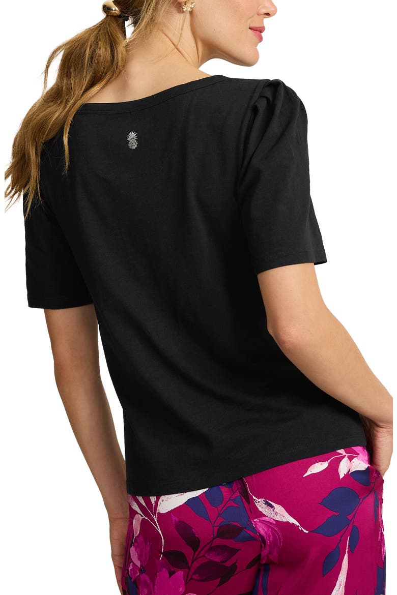 Botanical Breeze Puff Sleeve T-Shirt, Alternate, color, BLACK