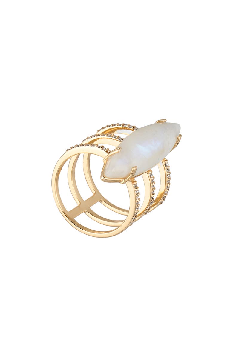 ADORNIA FINE Marquis Moonstone Ring, Alternate, color, White