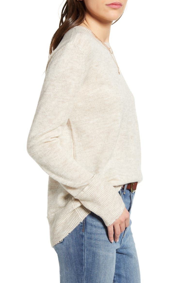 Distressed Pullover, Alternate, color, BEIGE OATMEAL LIGHT HEATHER