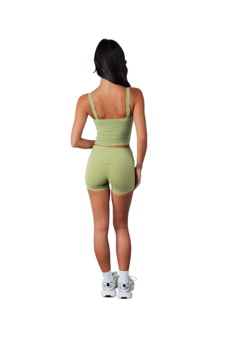 Cloud II Foldover Mini Short, Alternate, color, Palm Leaf Washed