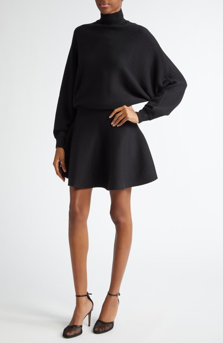 Alaïa Dolman Long Sleeve Turtleneck Sweater Dress, Alternate, color, 