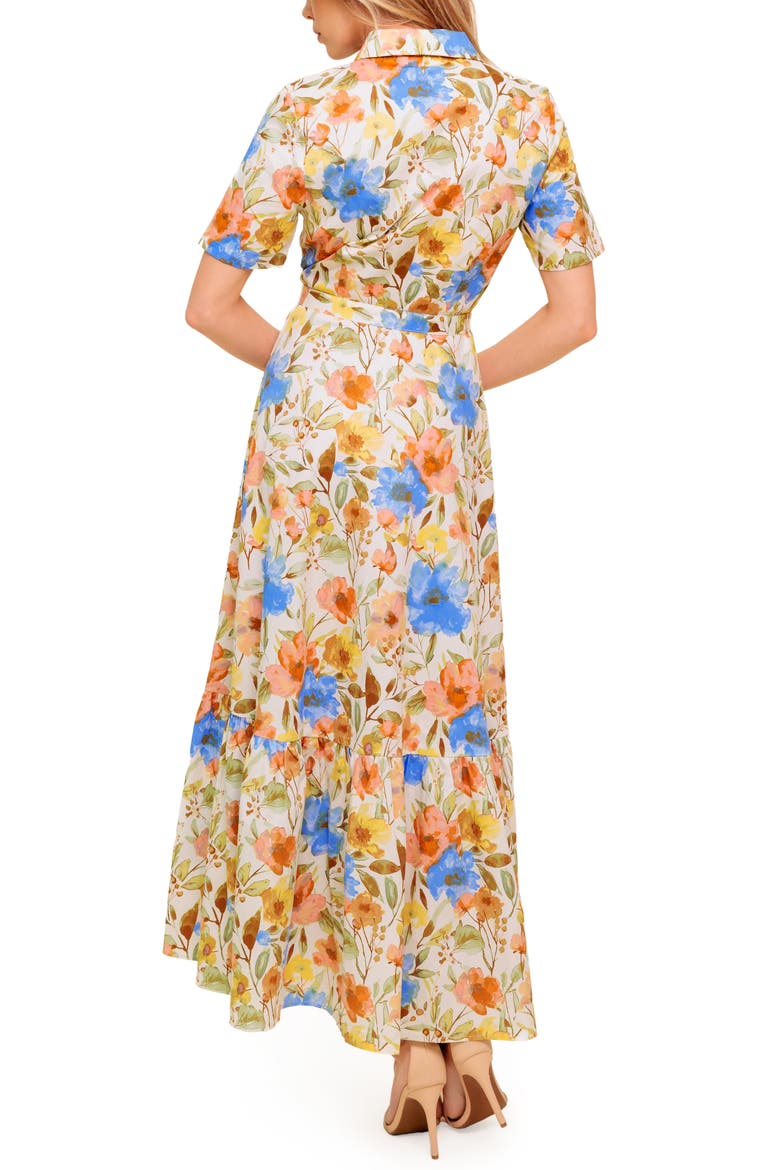 Belted Cotton Maxi Shirtdress, Alternate, color, IVORY