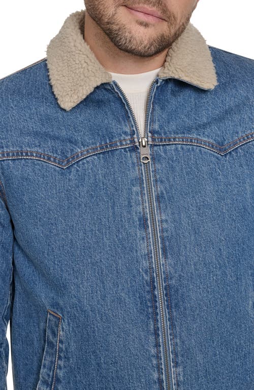 Levi's Western Denim Jacket With Removable Faux Shearling Collar In Blue