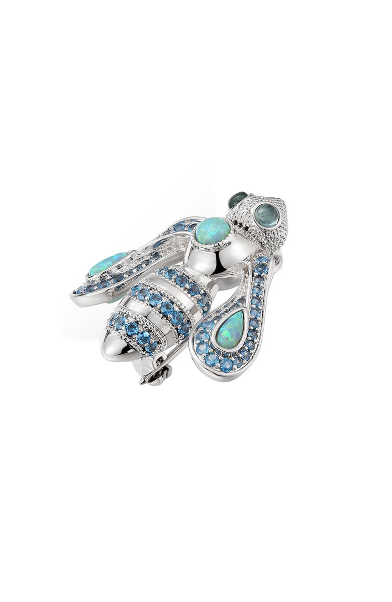 RC RETRO CHIC Honey Bee Brooch, Main, color, Silver & Blue