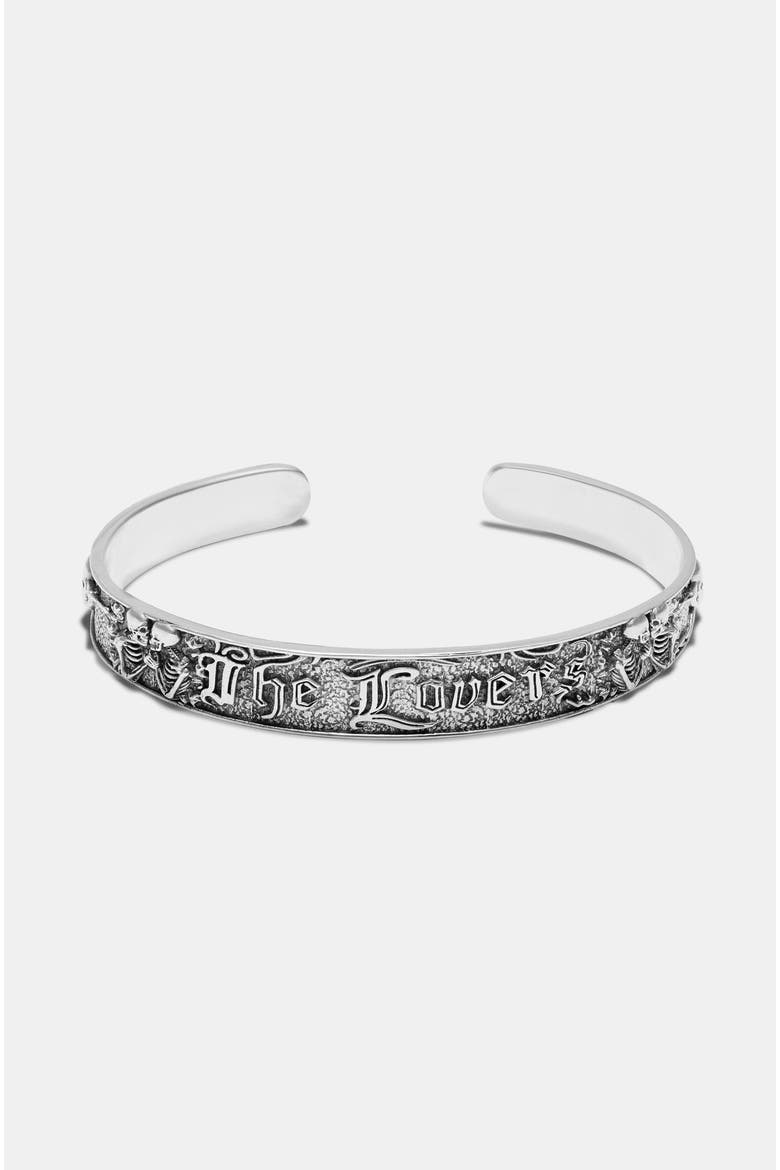 Amorata Lovers Sterling Silver Bangle, Alternate, color, Silver