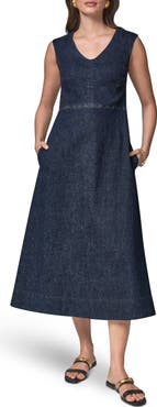 Donna Karan New York The Donna Sleeveless Denim Maxi Dress