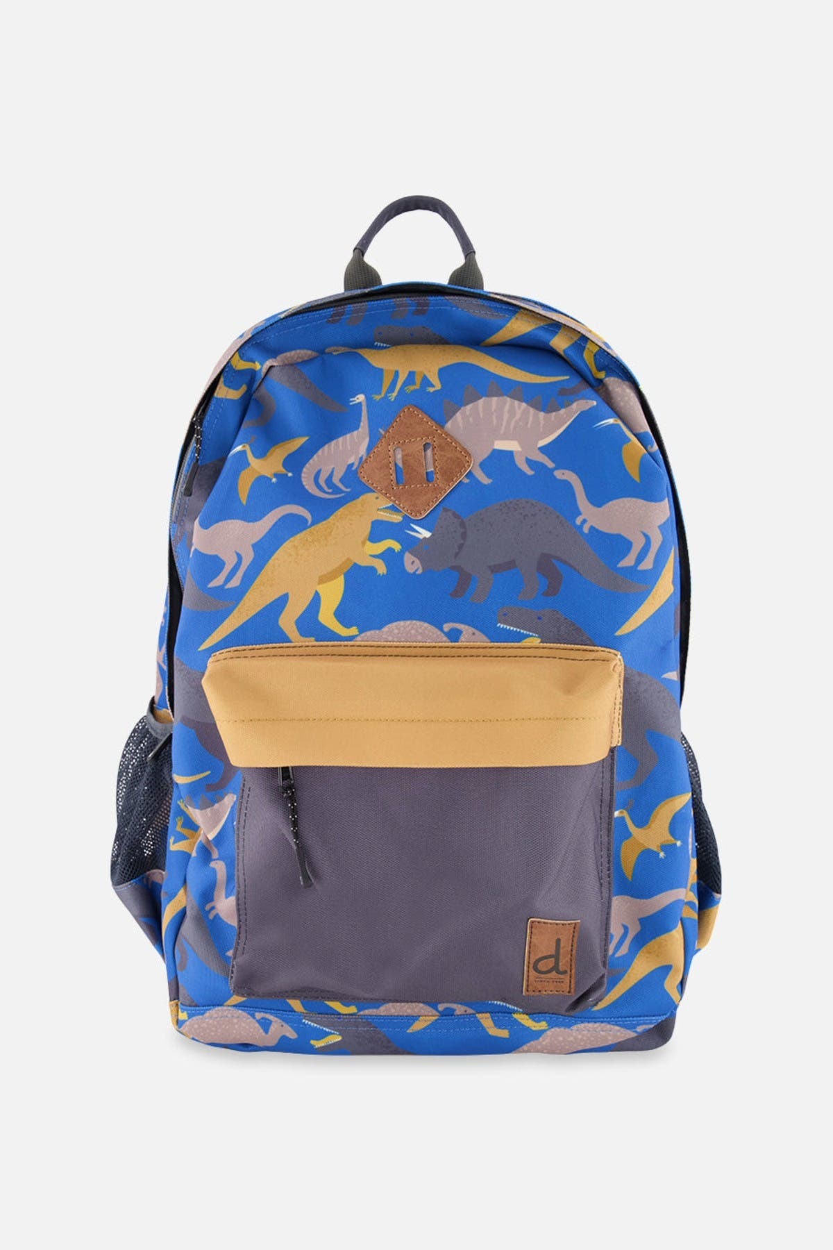 Deux par Deux Dinosaur Durable Spacious Organized Backpack, Main, color, Blue Dinosaur Print