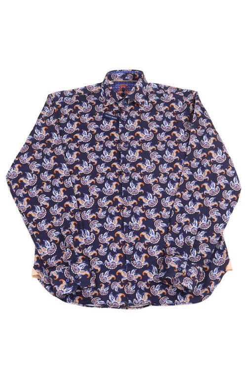 Luchiano Visconti Navy With Paisley Shirt In Multi
