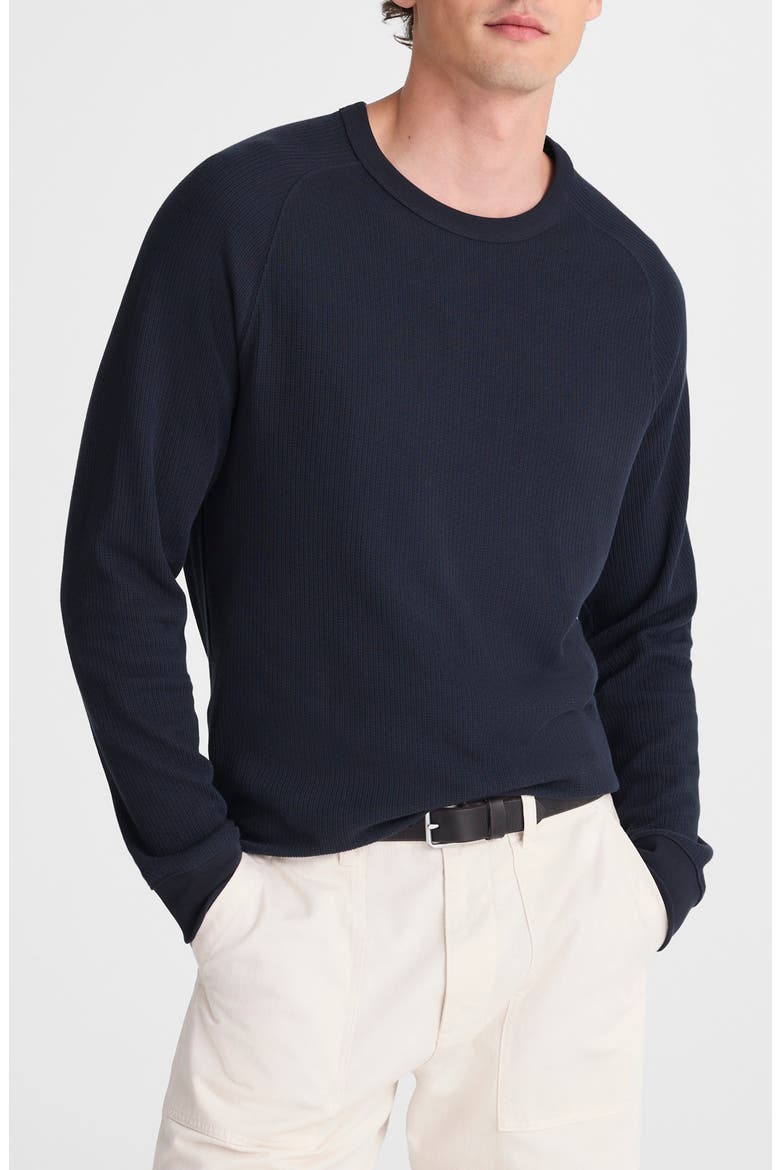 Textured Long Sleeve T-Shirt, Main, color, OBSIDIAN BLUE