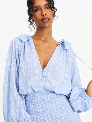 Zahari Smock Bottom Balloon Sleeve Mini Dress