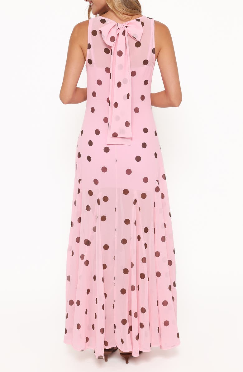 Petal & Pup Keani Print Maxi Dress, Alternate, color, Pink Polka Dot