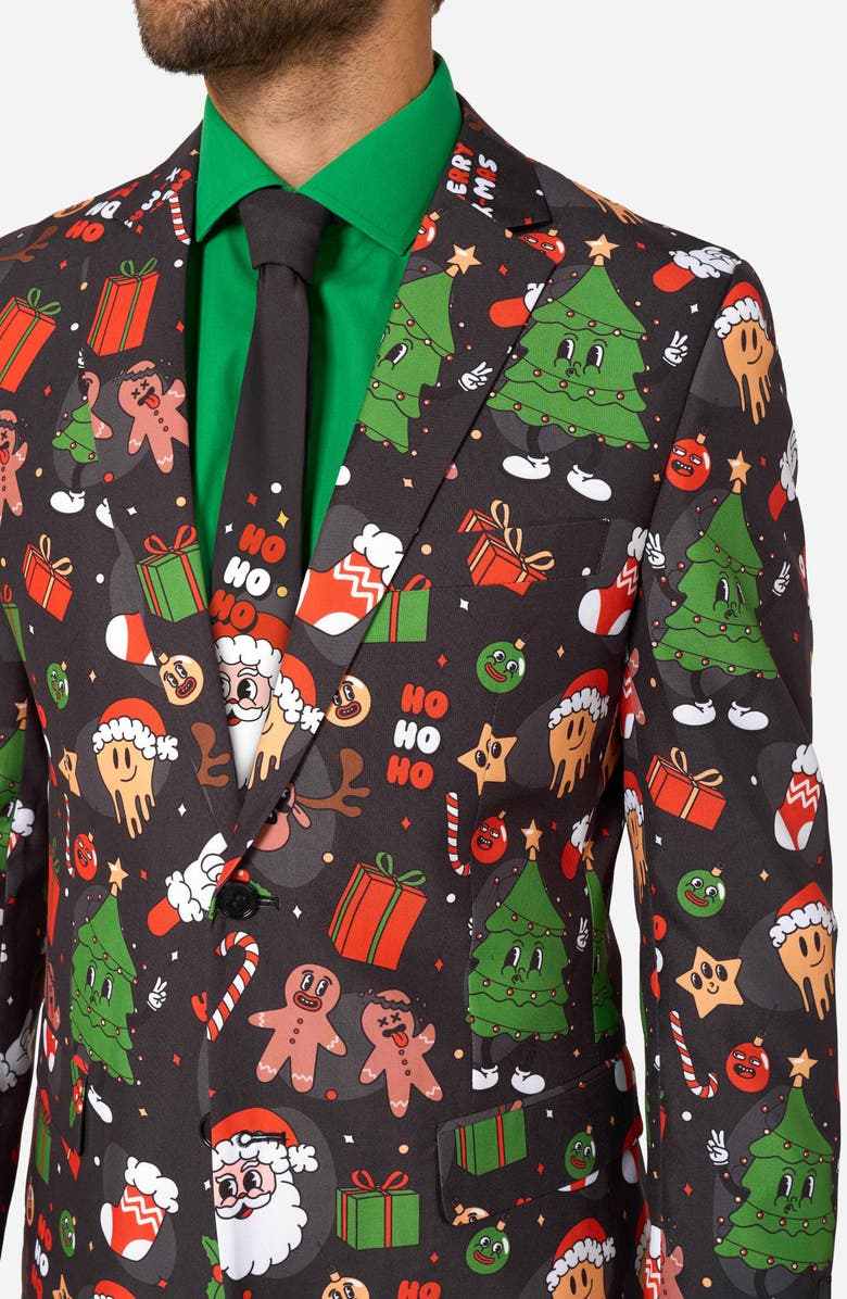 OppoSuits Merry Jinglejoy Slim Fit Two-Piece Suit 
Tie Set, Alternate, color, Black