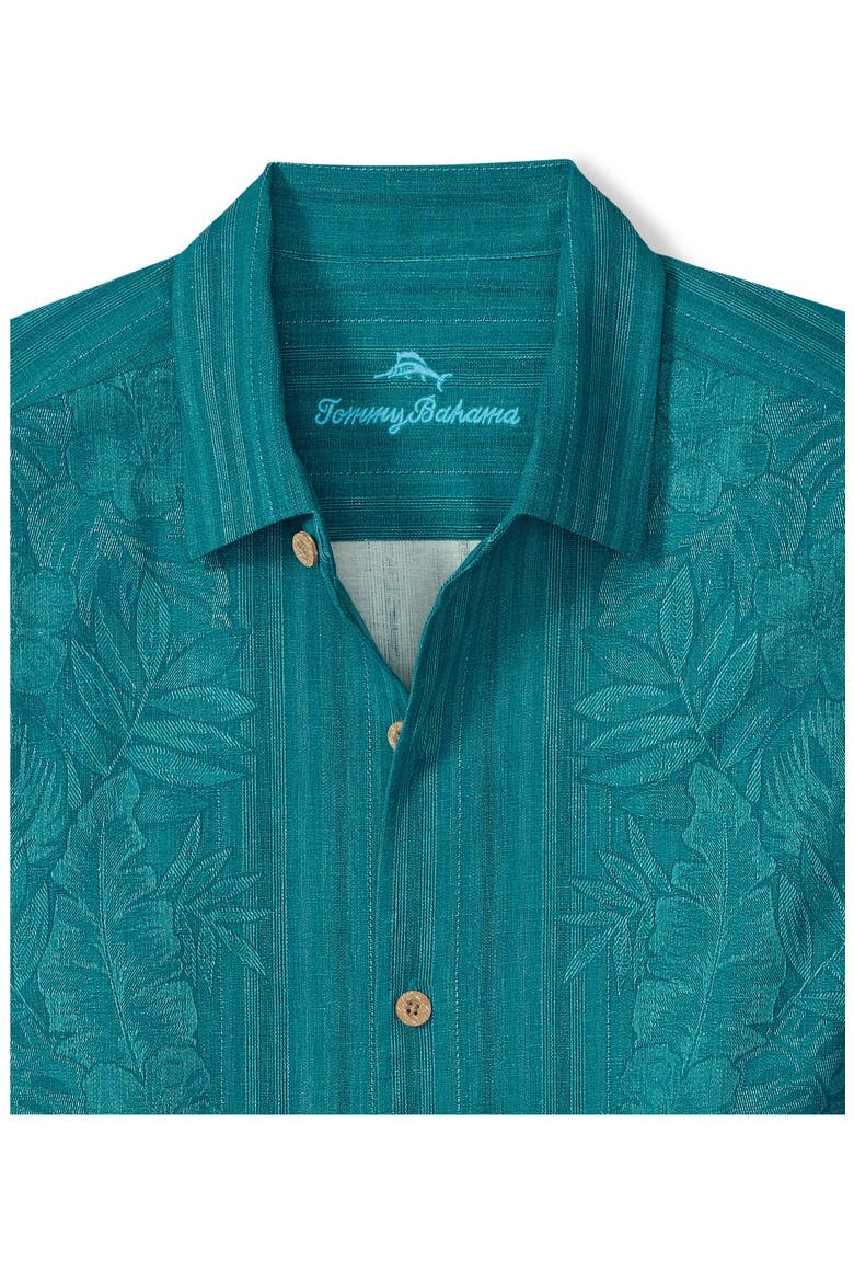 Maui Border Short Sleeve Silk Button-Up Shirt, Alternate, color, SHIPWRECK
