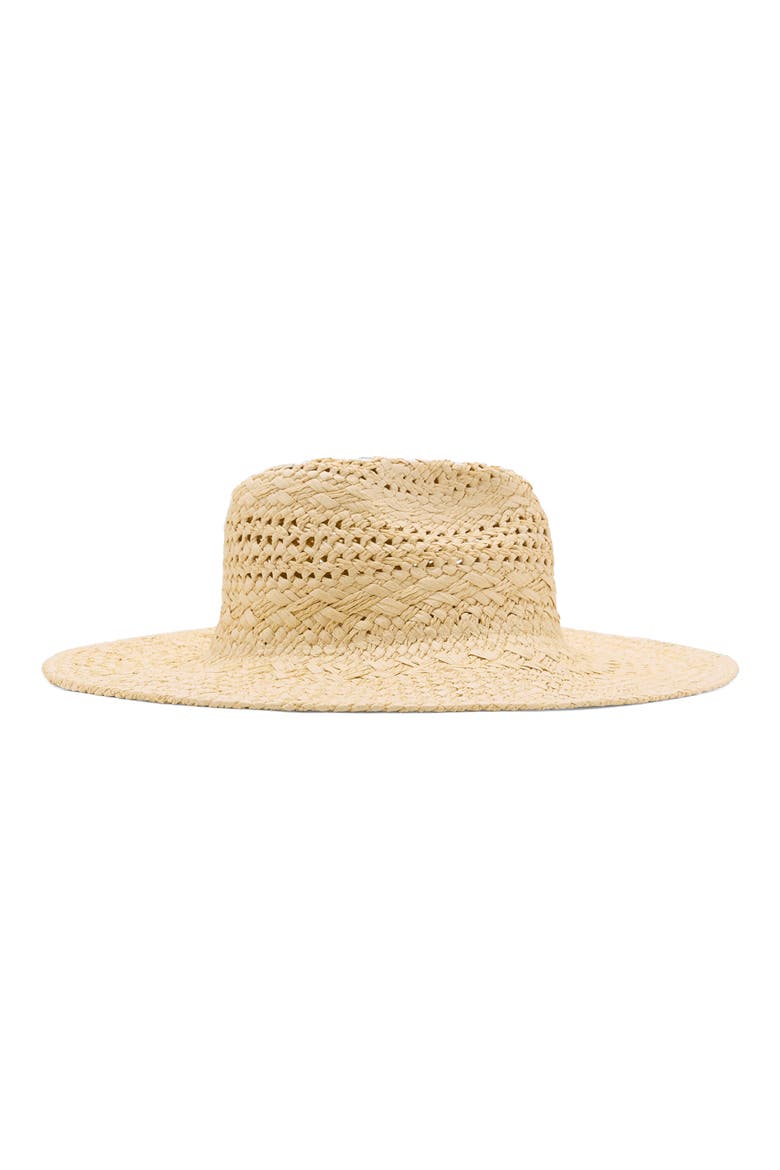 Openwork Wide Brim Straw Sun Hat, Main, color, BEIGE