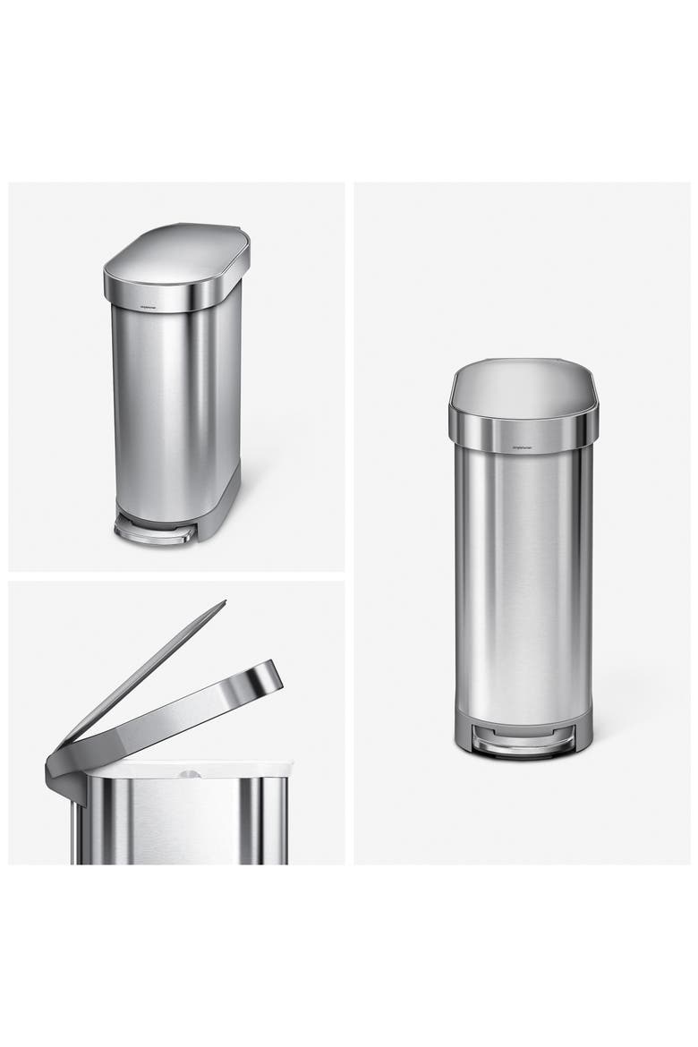 45L slim step can, Alternate, color, BRUSHED