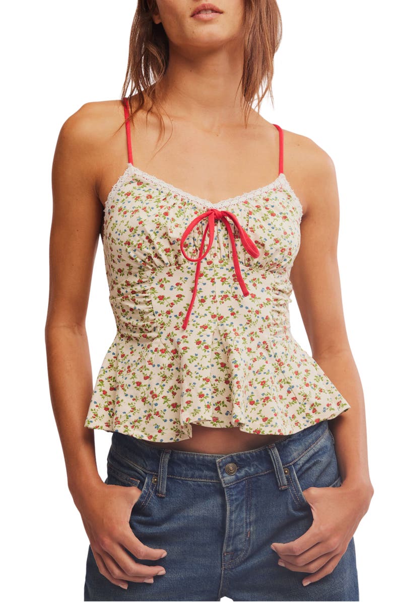 Free People Sammi Floral Camisole, Main, color, Antique Ivory Combo
