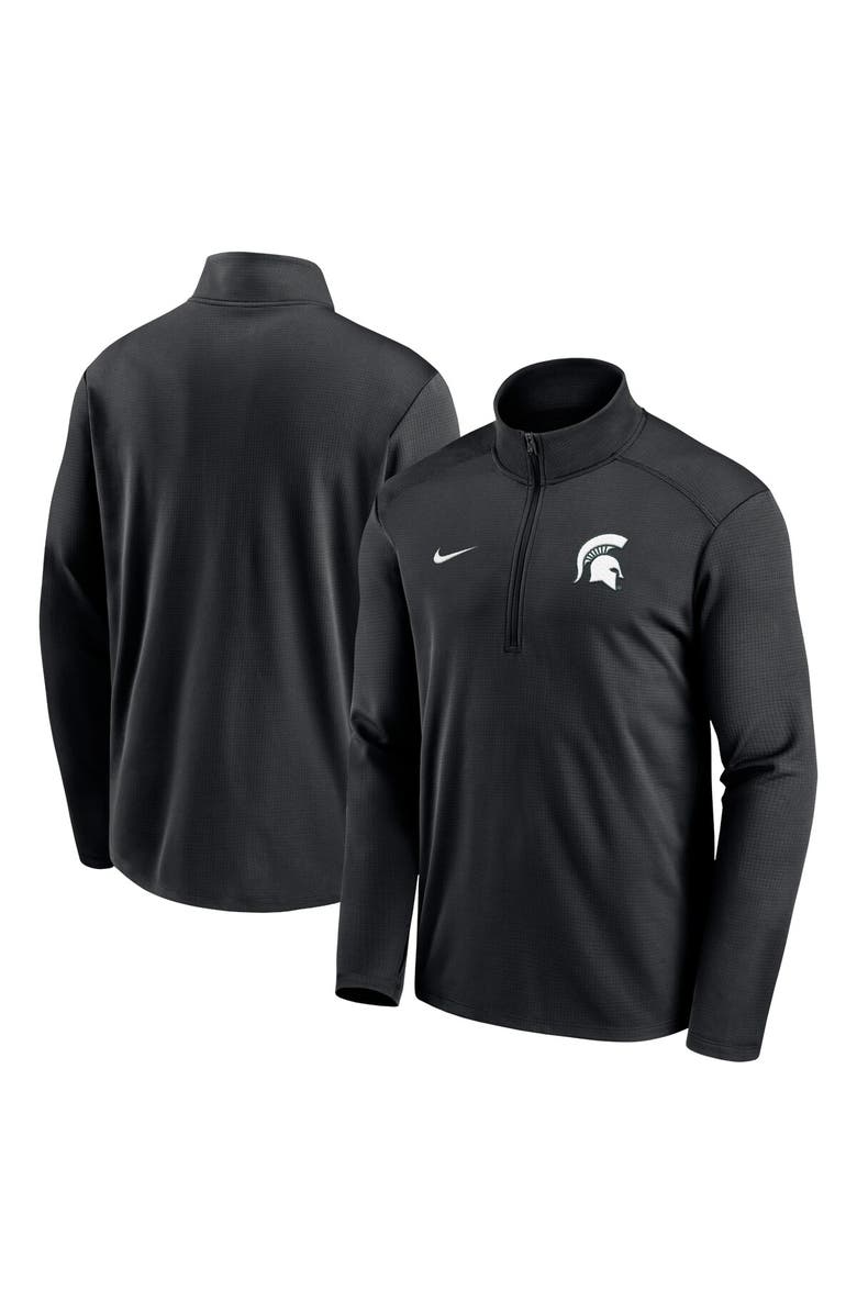 Nike Men's Nike Black Michigan State Spartans Primetime Pacer Performance Half-Zip Top, Main, color,