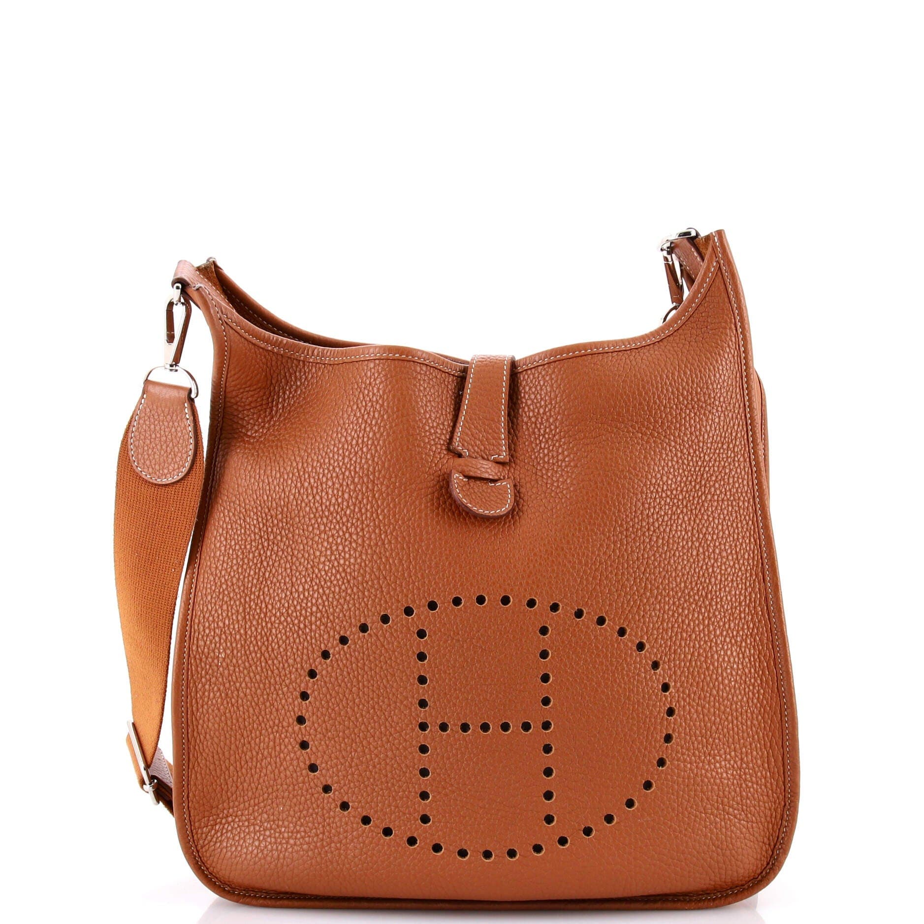 Pre-Owned Hermes Evelyne Bag Gen III Clemence PM, Main, color, Gold