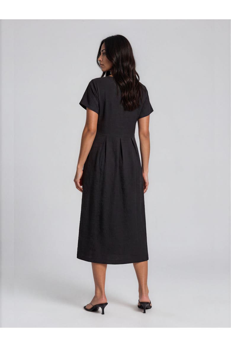 Maolnia Round Neck Midi Dress, Alternate, color, Black