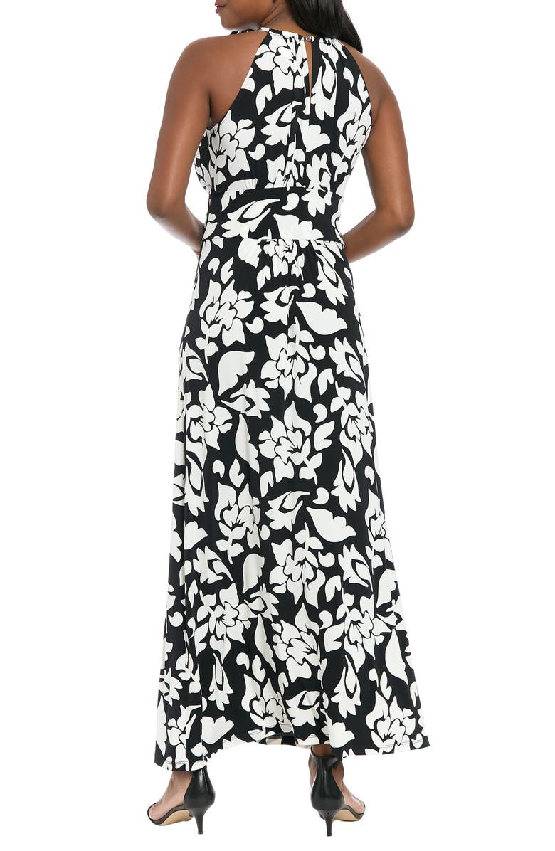 London Times Morris Floral Maxi Dress, Alternate, color, Soft White/ Black