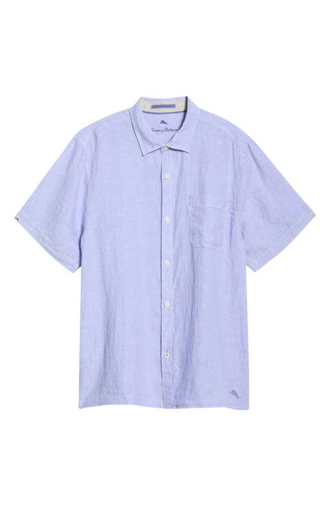 Paradise Breezer Short Sleeve Linen Button-Up Shirt