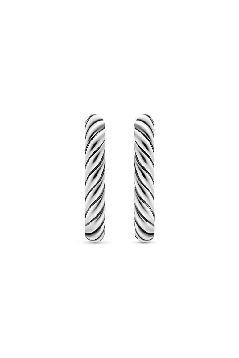 Madison Cable Hoop Earrings, Alternate, color, SILVER