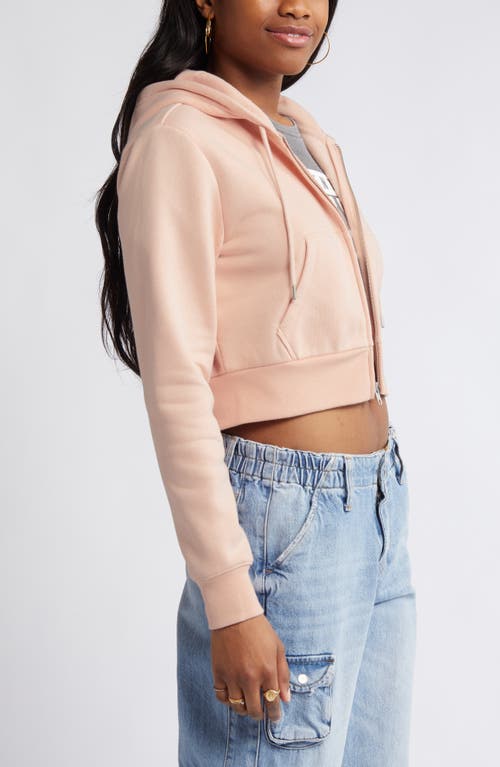 Bp. Crop Cotton Blend Zip-up Hoodie In Pink Rosecloud