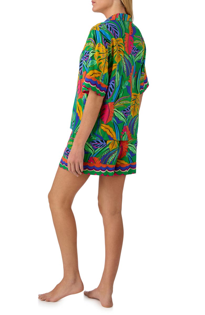 Room Service Pjs Print Short Pajamas, Alternate, color, Green Multi