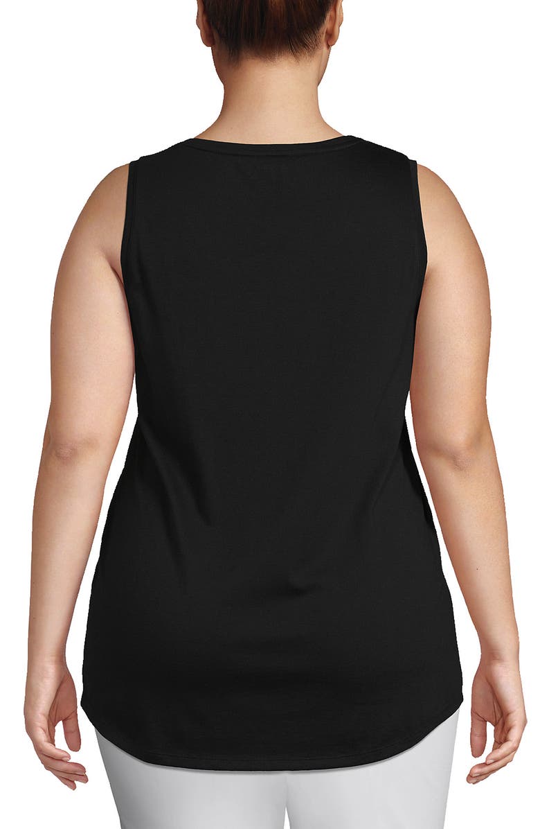 Lands' End Supima Cotton Tunic Tank Top, Alternate, color, Black