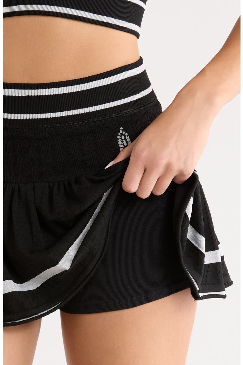 FP Movement Advantage Halter Top & Miniskirt Set, Alternate, color, BLACK/ WHITE STRIPE