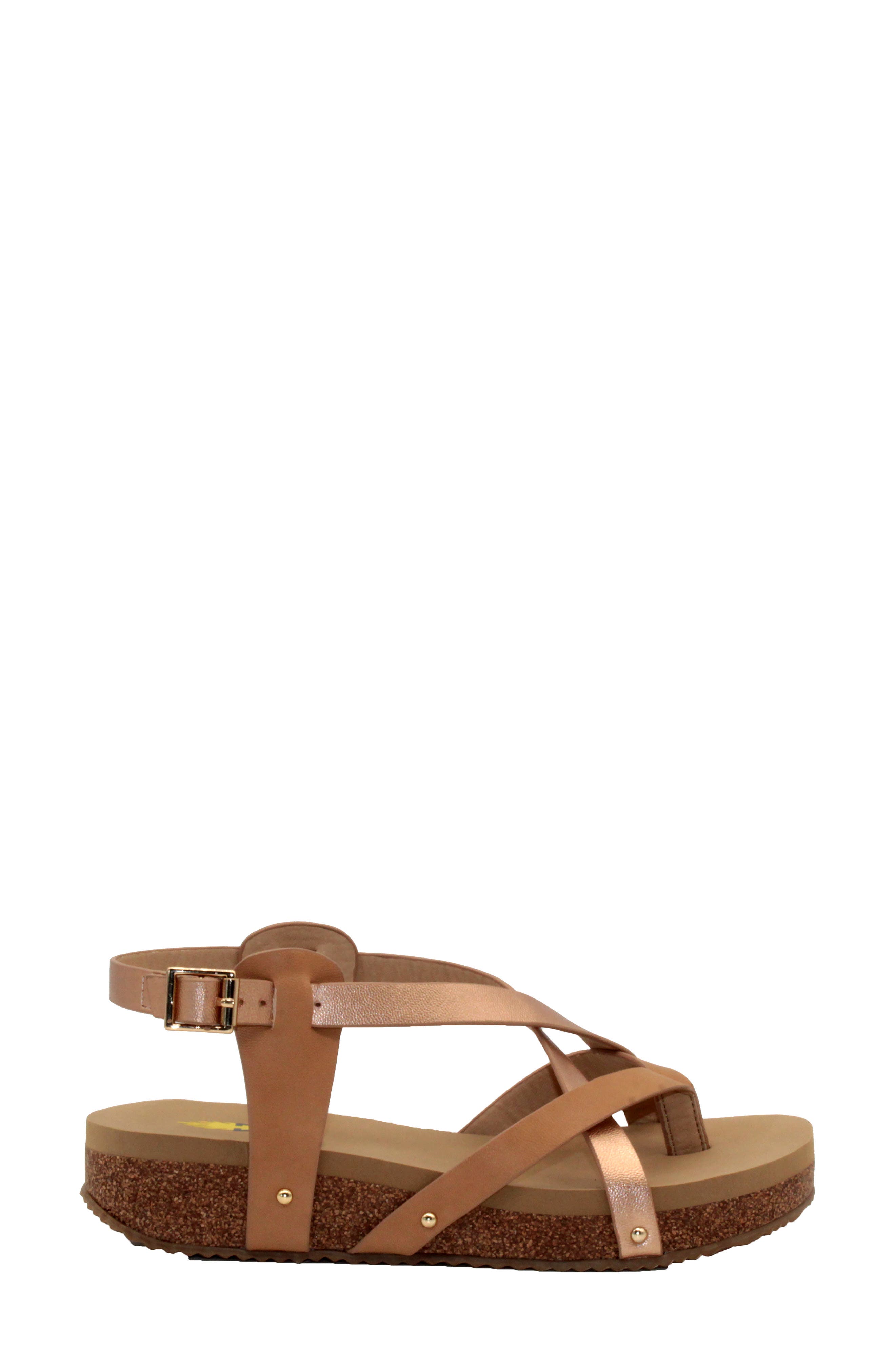 Volatile Engie Strappy Sandal, Alternate, color, Rose Gold Metallic