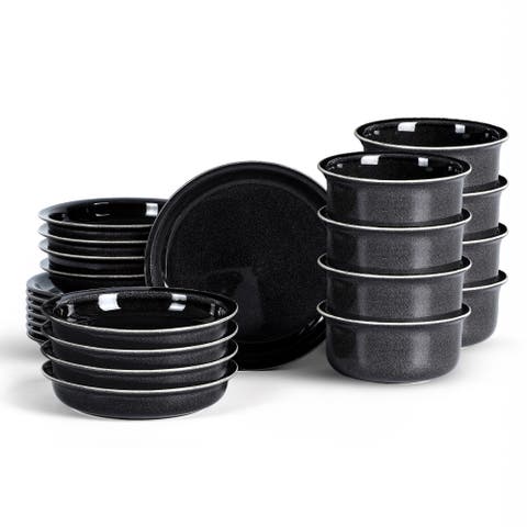 Slate Stoneware 24-Piece Dinnerware Set