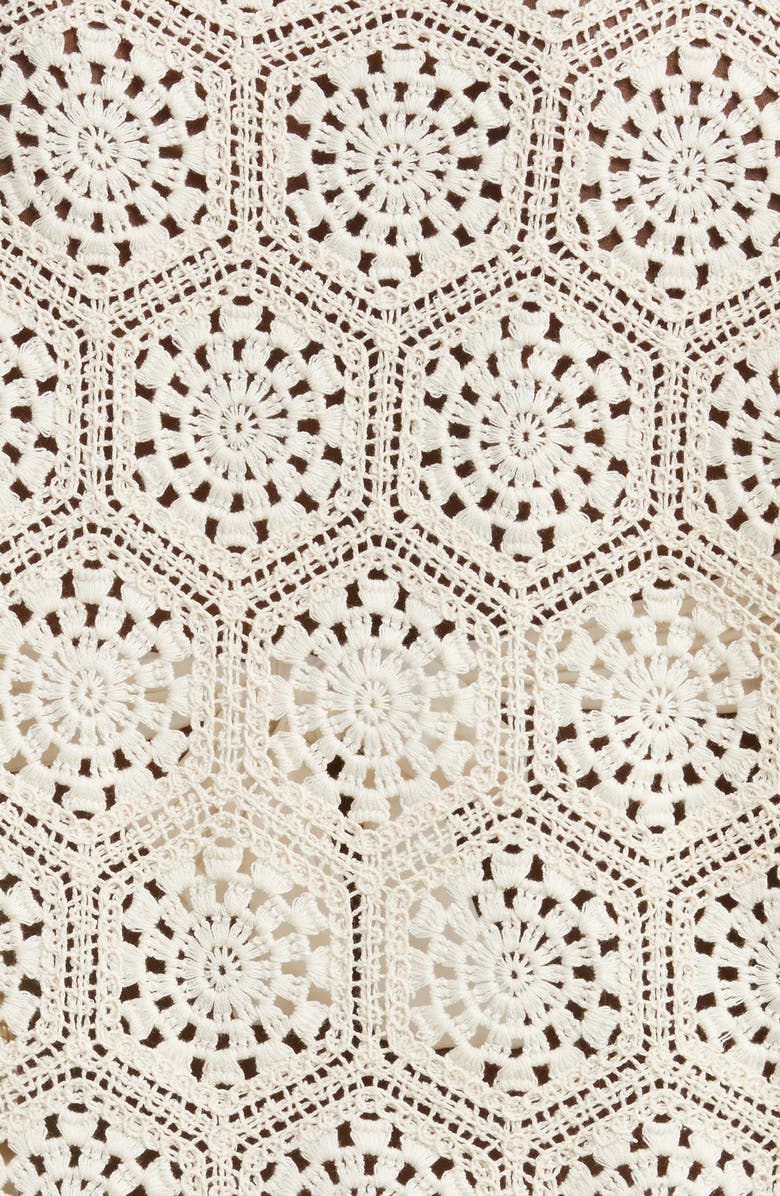 Agua Bendita Seed Sheer Crochet Crop Cover-Up Top, Alternate, color, 