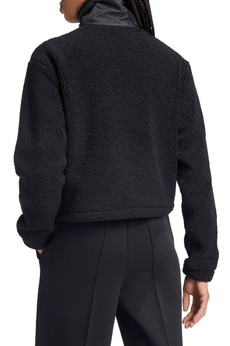 Half Zip Recycled Polyester Teddy Fleece Sweatshirt, Alternate, color, BLACK