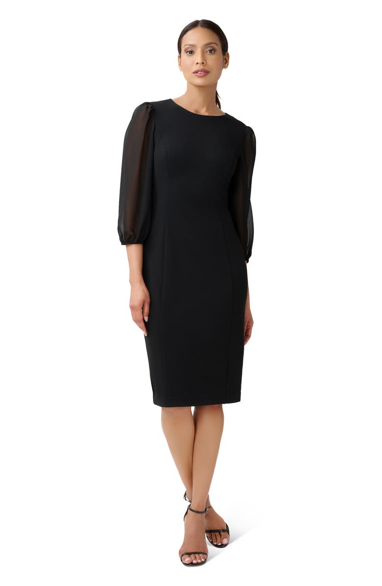 Adrianna Papell Chiffon & Crepe Sheath Dress, Alternate, color, 