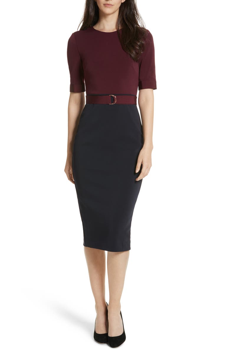 Ted Baker London Wandee Ponte Body-Con Dress, Main, color,