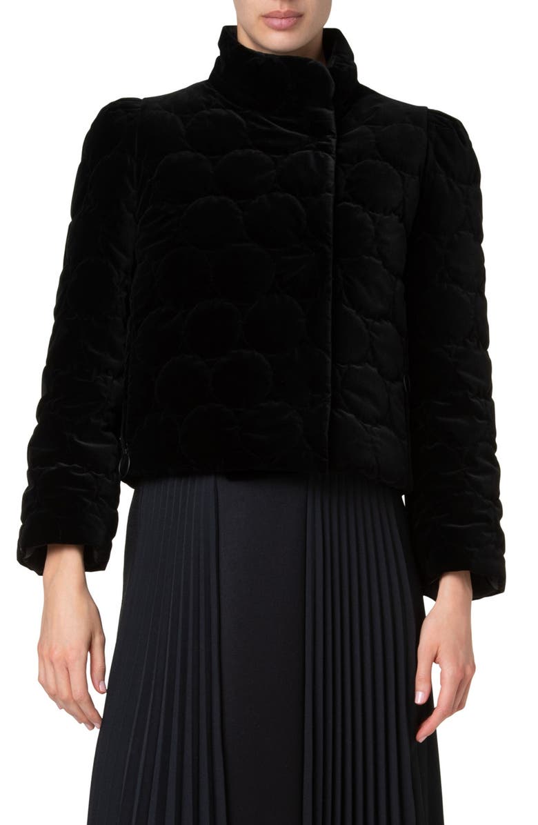 Akris punto Crop Puffer Jacket, Main, color, 