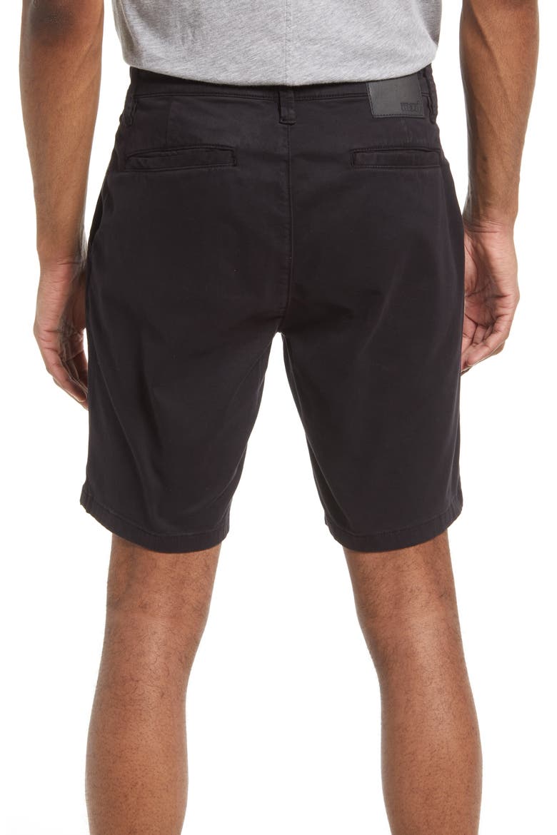Noah Stretch Twill Flat Front Shorts, Alternate, color, BLACK TWILL