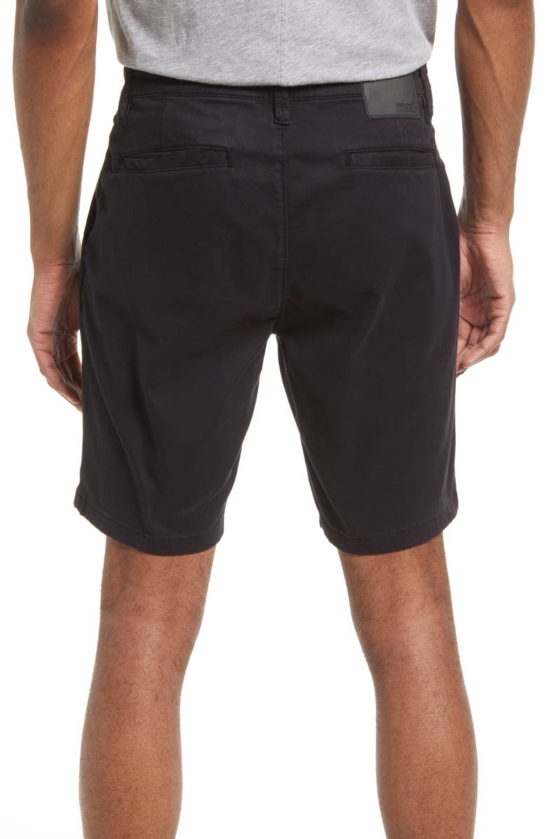 Mavi Jeans Noah Stretch Twill Flat Front Shorts, Alternate, color, Black Twill