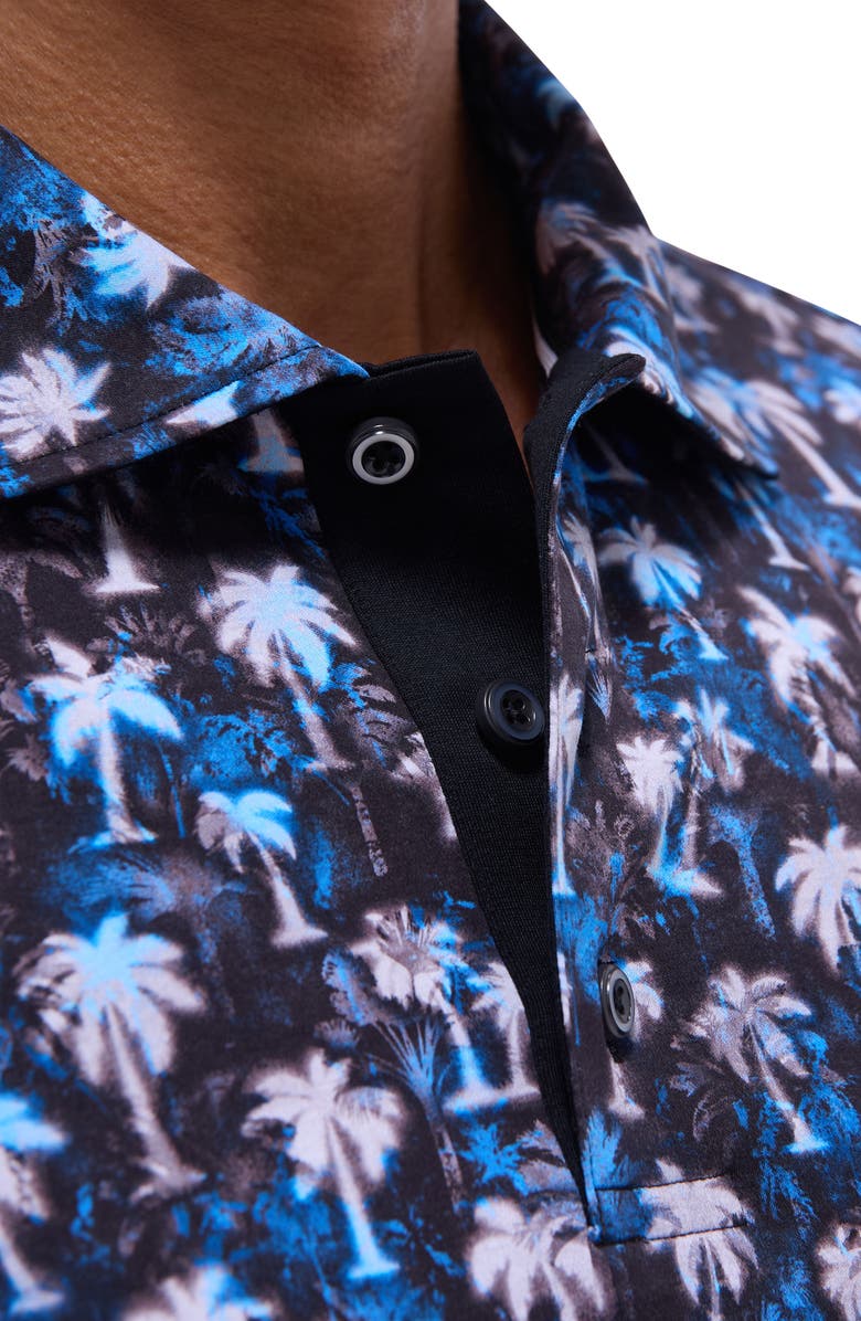 Bugatchi Hendrix Digital Palm Tree Print Pima Cotton Polo, Alternate, color, 