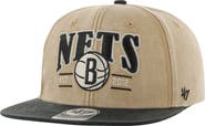 '47 Men's '47 Khaki/Black Brooklyn Nets Chilmark Captain Snapback Hat