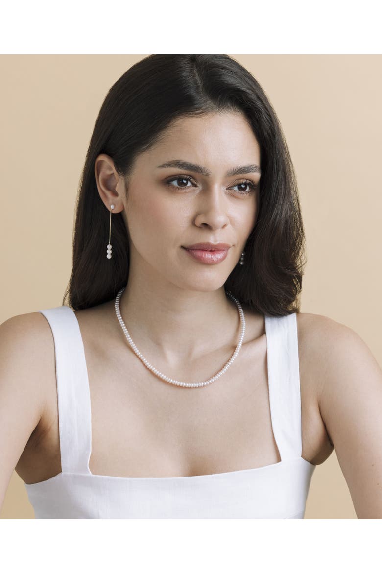 4.5-5.0mm White Freshwater Pearl Logan Necklace, Alternate, color, Sterling Silver Clasp