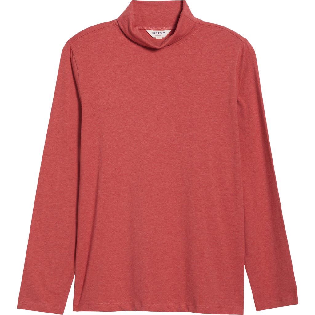 Seasalt Cornwall Landing Turtleneck Stretch Organic Cotton Top In Animal Print