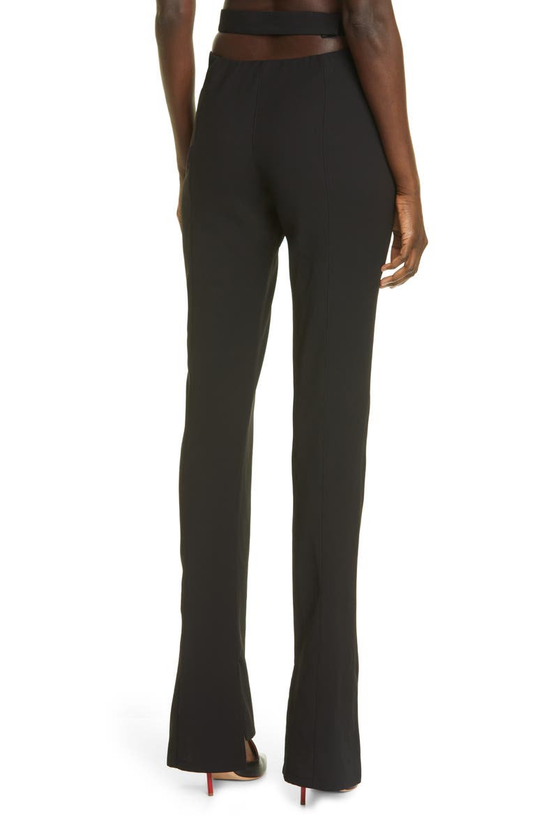 Cutout Step Hem Wool Twill Pants, Alternate, color, BLACK